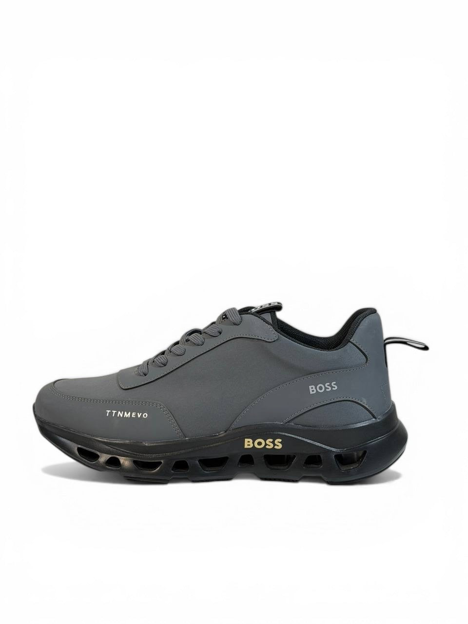 BOSS Grey Performance Sneakers 👟⚡ Modern Sport Comfort