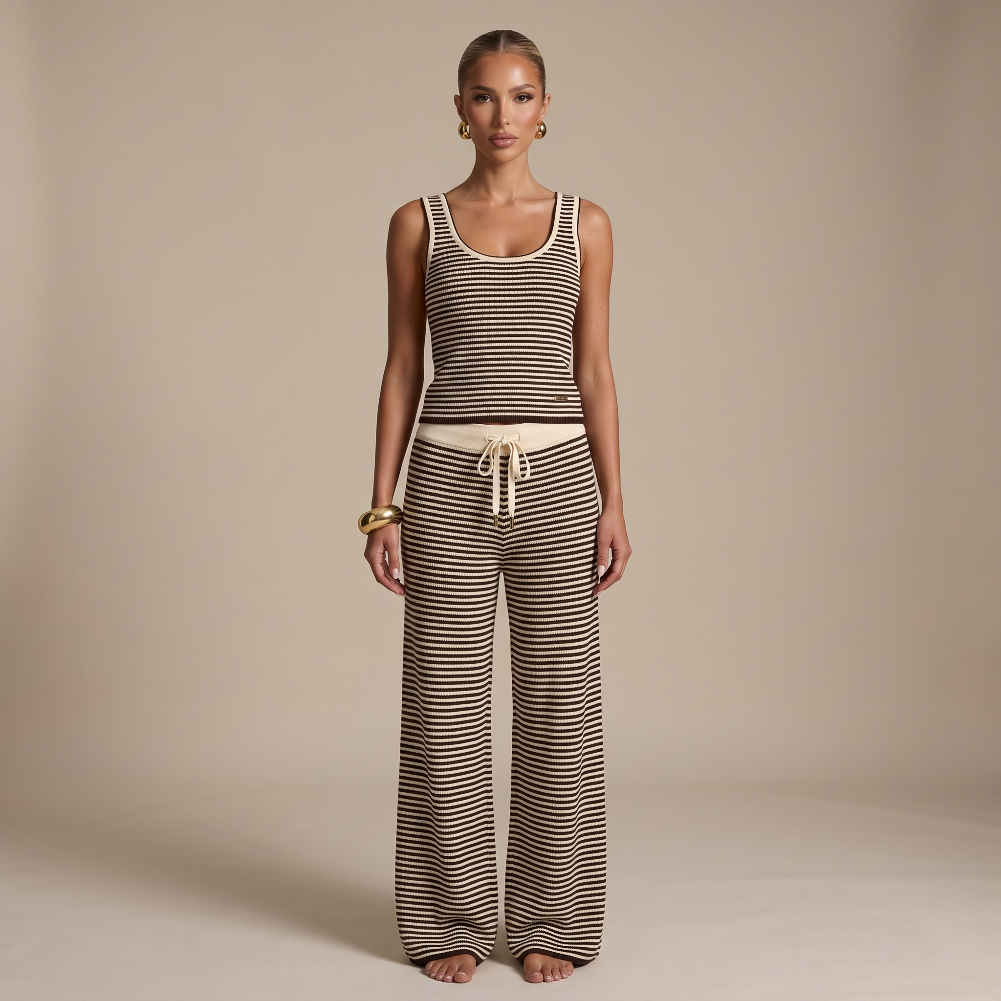 🤎 Loro Piana Striped Knit Lounge Set ✨