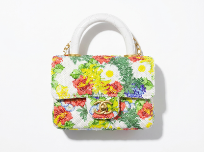 🌼 Chanel Floral Sequin Mini Top Handle Bag 🌼