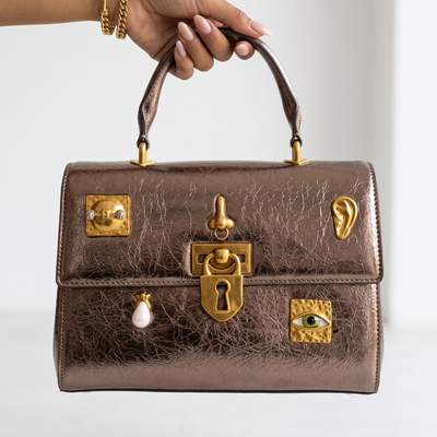 Schiaparelli Sicily Bag – Bronze Charms 👜✨ large