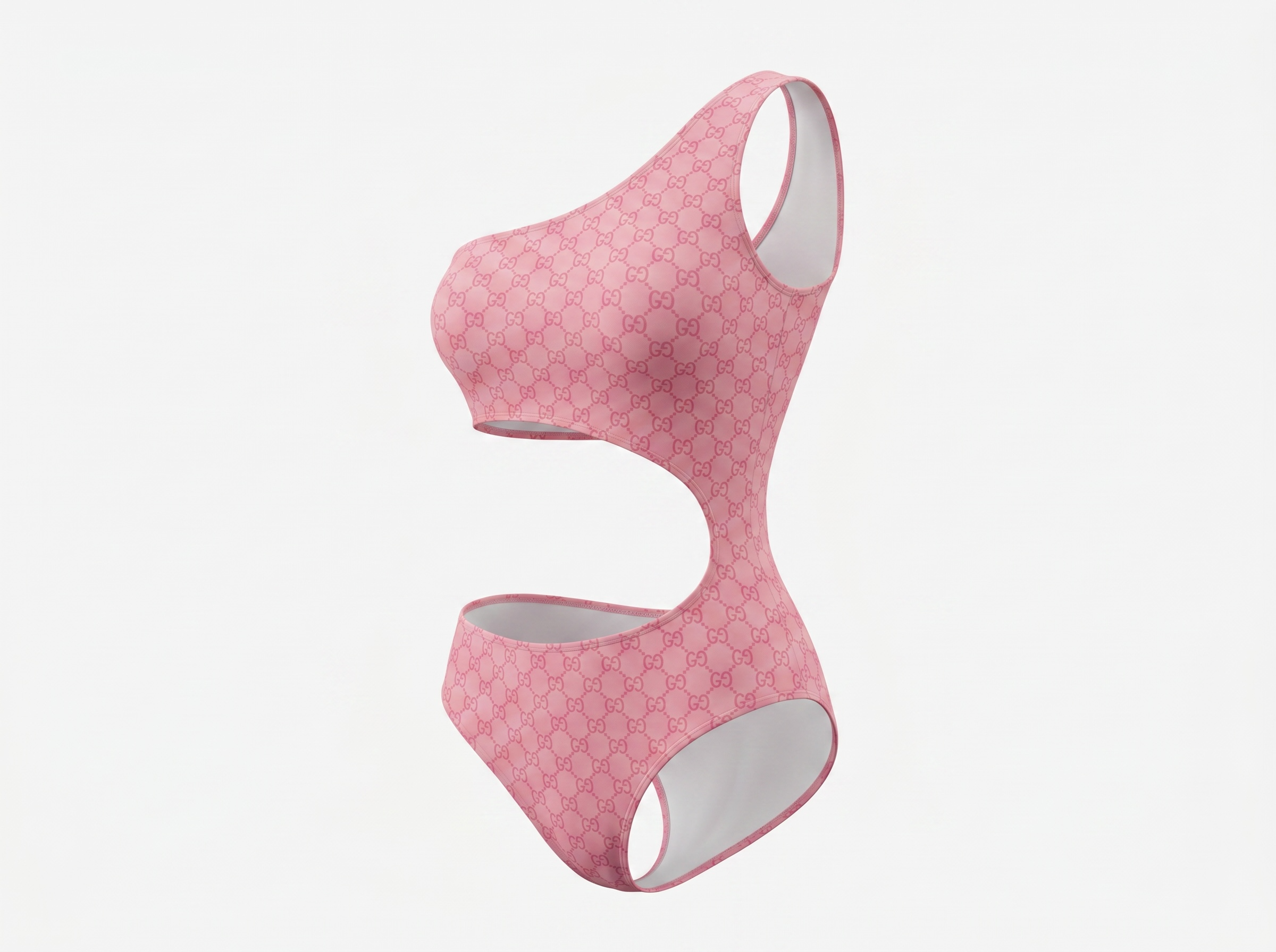 Gucci GG Cut-Out One-Shoulder Swimsuit
