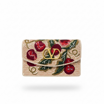 Valentino Handmade Cherry Embroidered Clutch 🍒✨