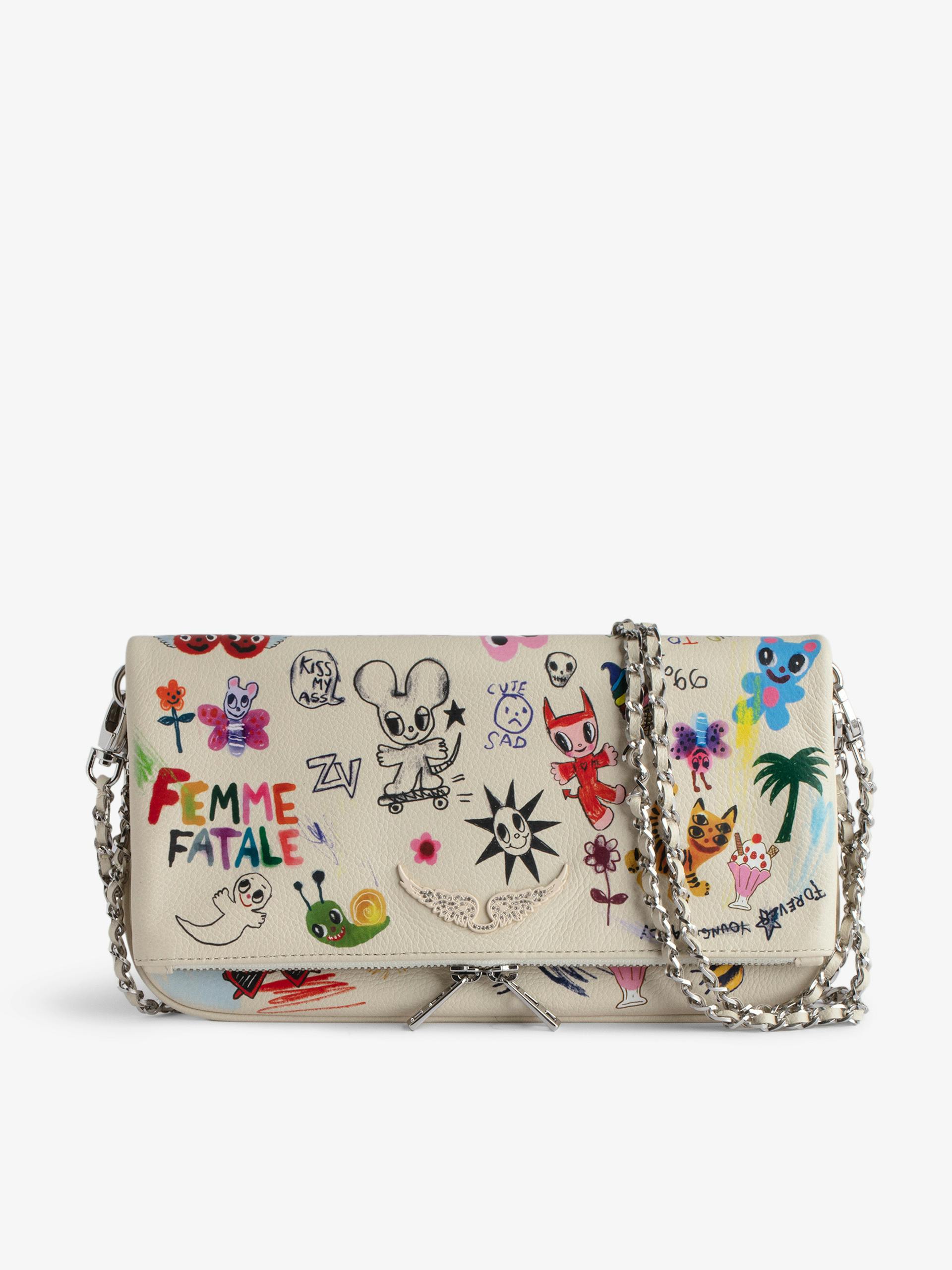 Zadig & Voltaire Graffiti Chain Clutch – Artistic Edition 🎨✨