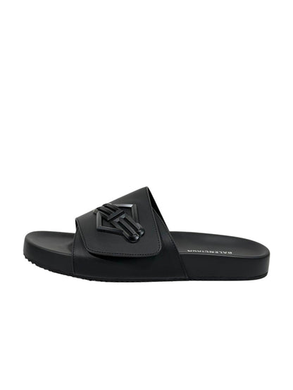 Balenciaga BB Logo Slide Sandals – All Black Edition 🖤🔥