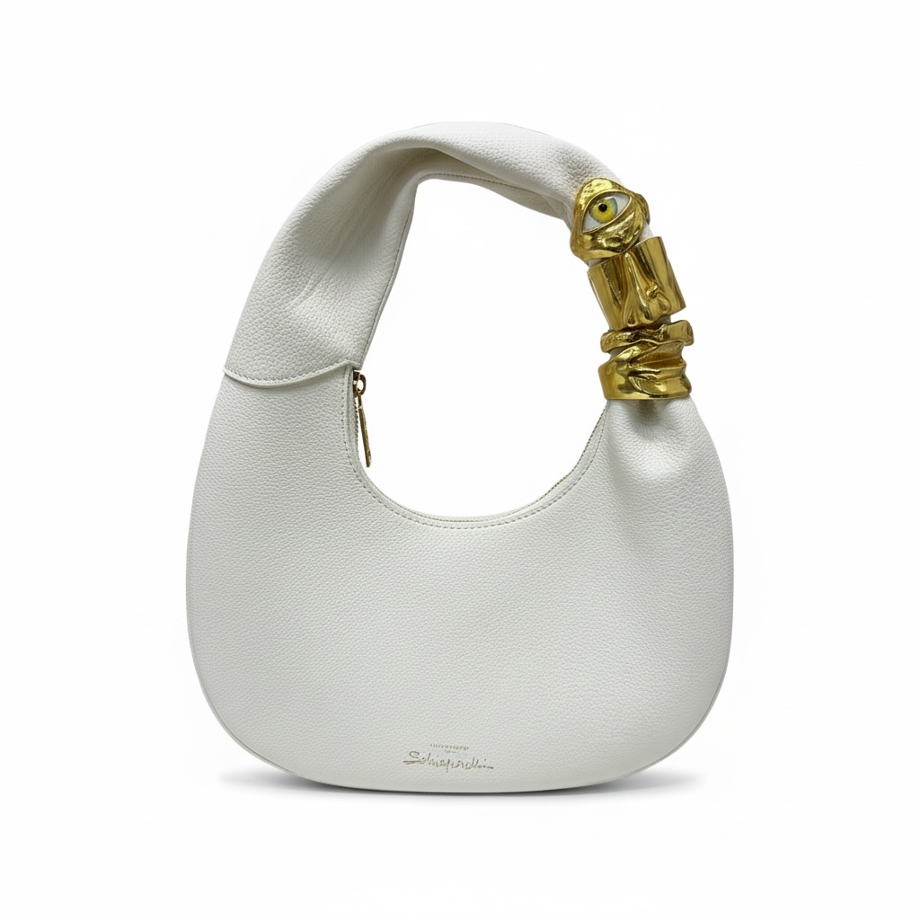 Schiaparelli Sculpted Eye Hobo Bag – Ivory & Gold ✨👁