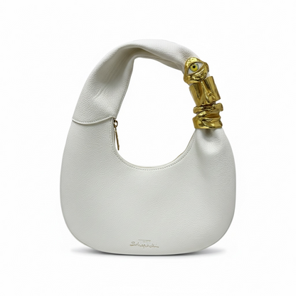 Schiaparelli Sculpted Eye Hobo Bag – Ivory & Gold ✨👁