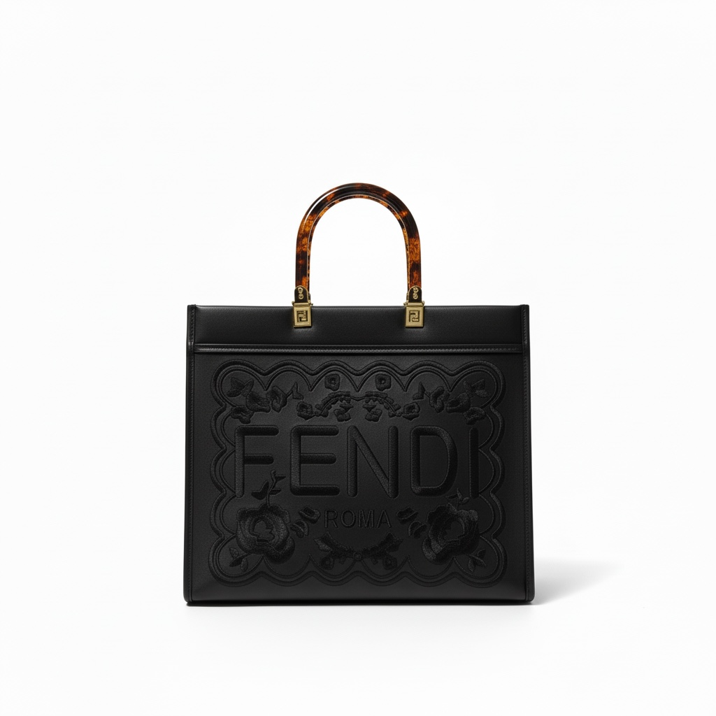 Fendi Roma Embossed Black Tote 🖤✨ | Luxury Designer Handbag