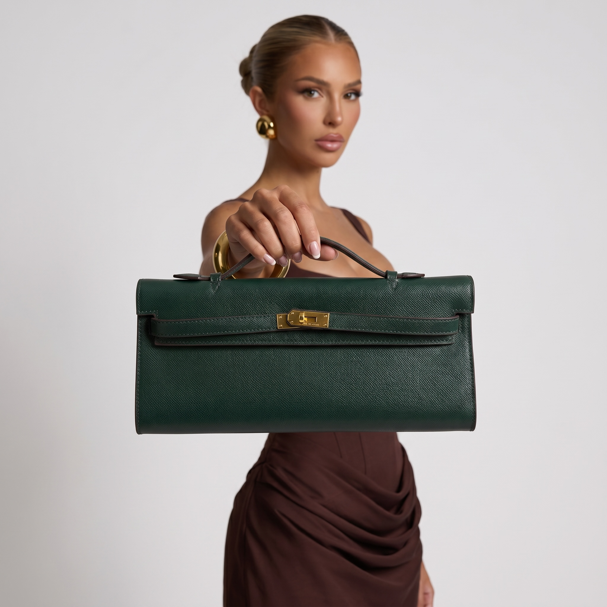 Hermès Kelly Cut Clutch in Deep Green 💚✨