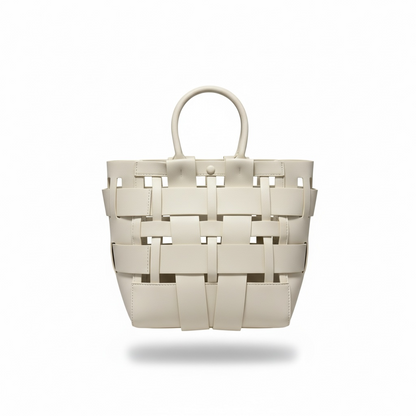 🤍✨ Bottega Veneta Intrecciato Woven Leather Tote – Ivory ✨🤍