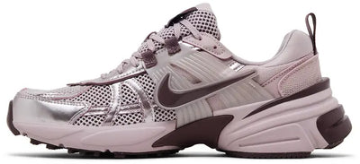 Nike dusty pink metallic chunky runner sneaker with mesh upper and rubber outsole