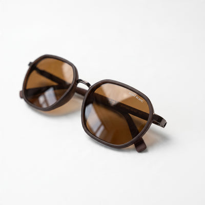 Montblanc brown round sunglasses with brown lenses