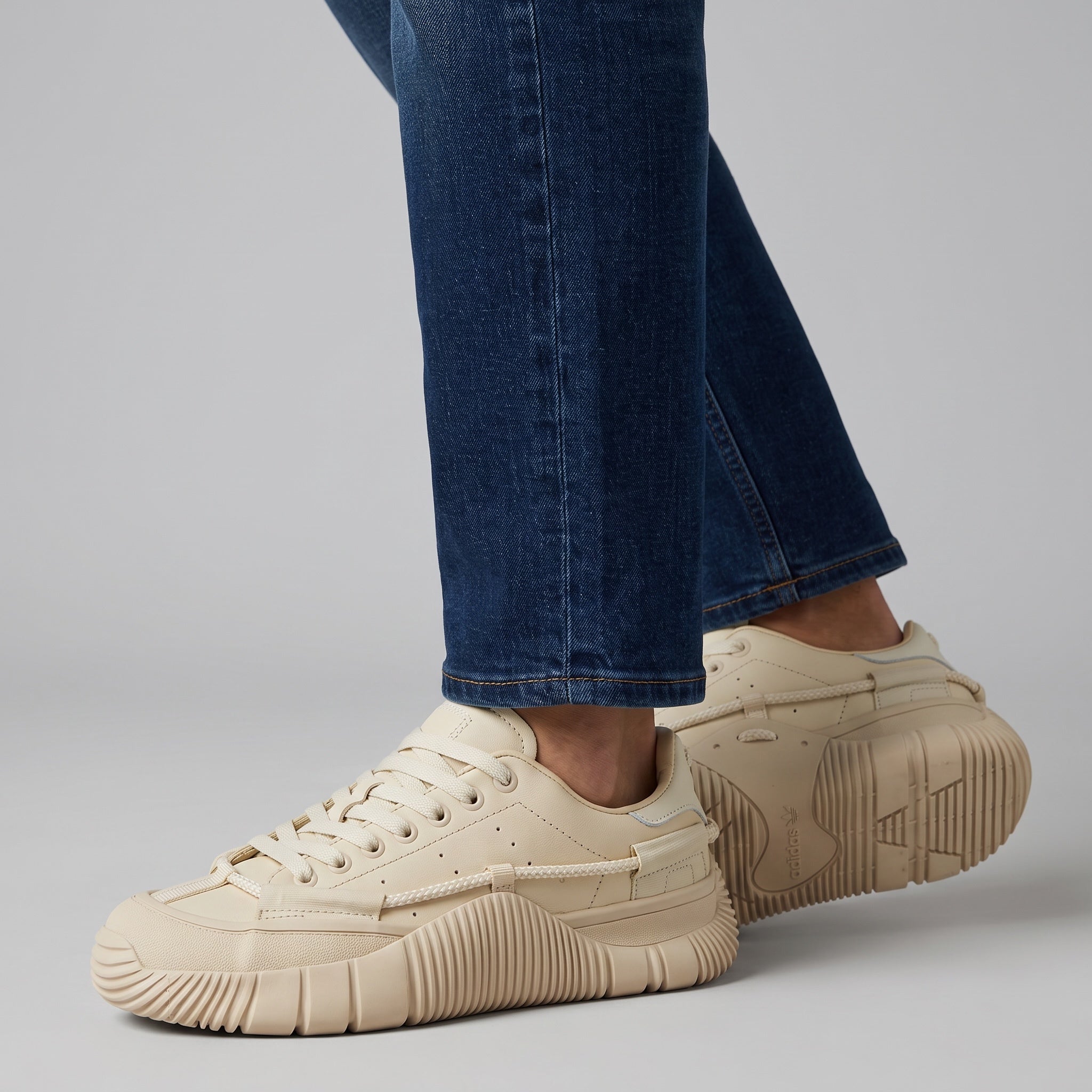 Adidas Stan Smith platform sneaker in cream with chunky ribbed sole