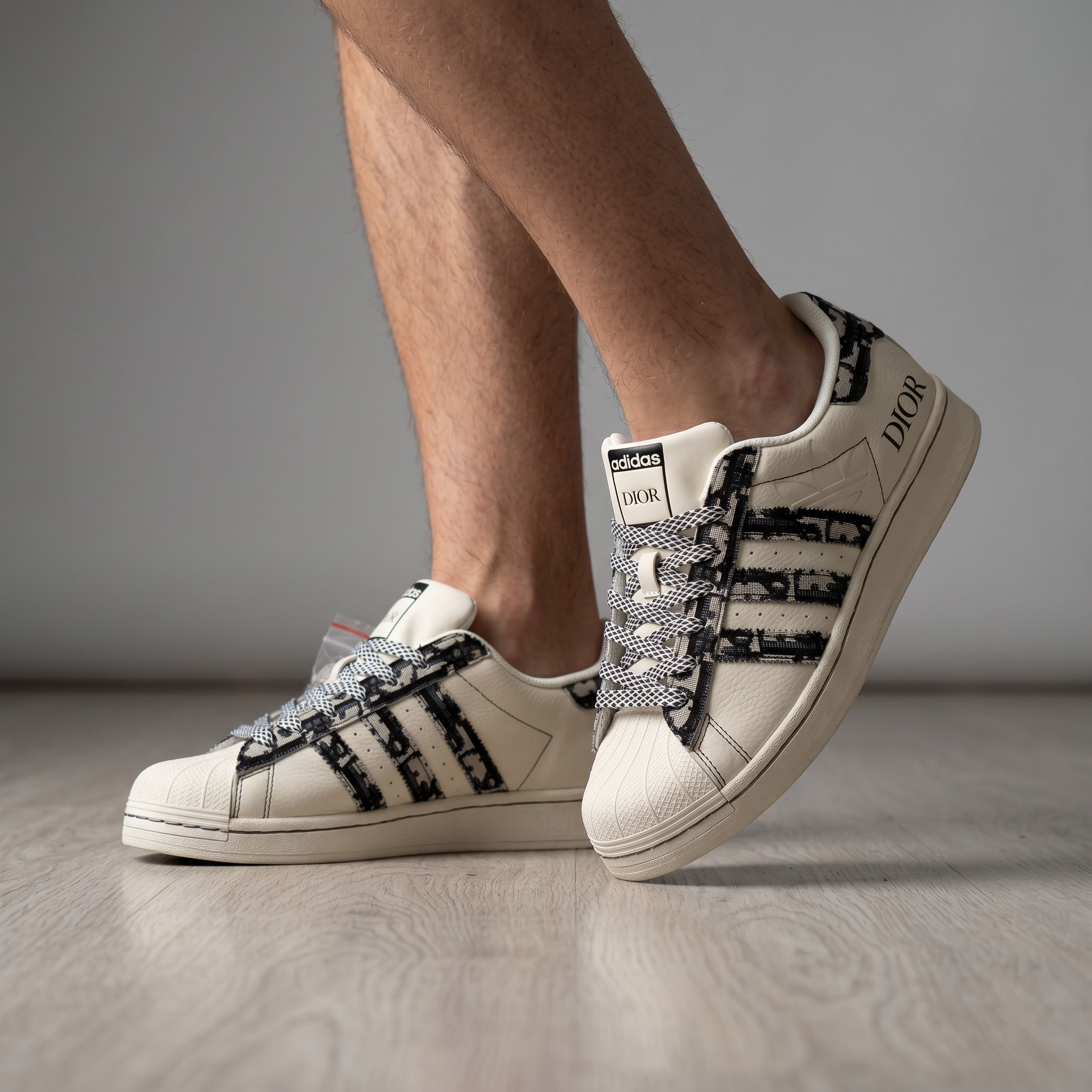 🤍🖤 Adidas x Dior Superstar Luxury Sneakers 👟✨