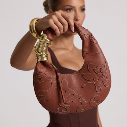 👁️ Schiaparelli Surrealist Hobo Bag – Statement Leather Shoulder Bag