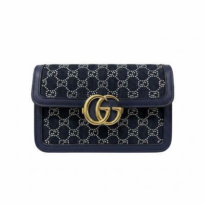 Gucci GG Marmont Studded Canvas Shoulder Bag 👜✨