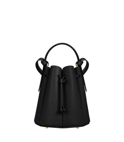 🔥 Polène Paris Inspired Bucket Bag – Black Textured Leather Edition 🔥