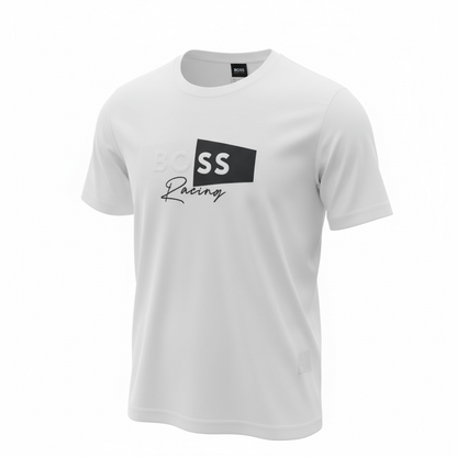BOSS Racing White Logo T-Shirt 🤍🏁 Modern Sport Luxe