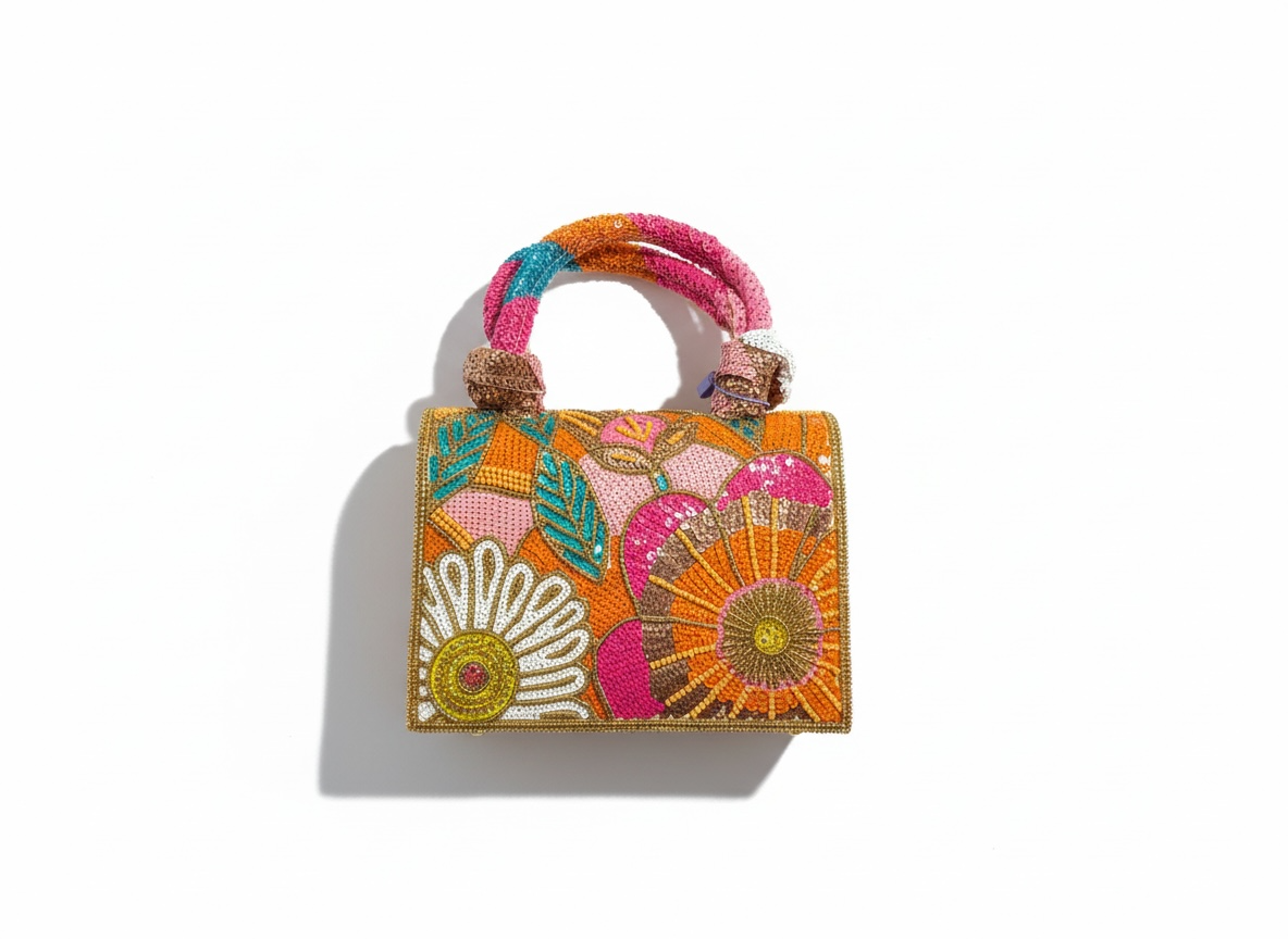 Luxury Beaded Floral Mini Handbag 🌸✨ | Multicolor Statement Piece