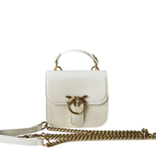 Pinko Mini Love Bag Top Handle with Gold Embroidery