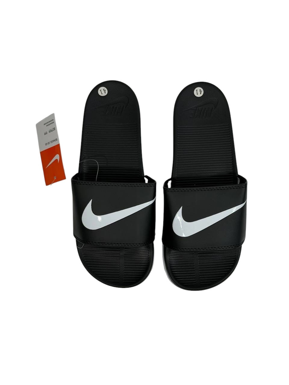NIKE Slides – Black & White Swoosh Edition 🖤🤍