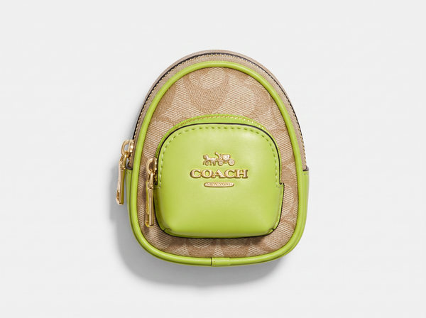 🎒 COACH Mini Backpack Bag Charm Keychain – Signature Designer Accessory ✨