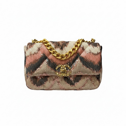 👜✨ Chanel Sequin Chevron Flap Bag – Multicolor Elegance 💎🤍