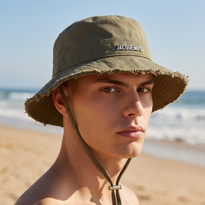 🪖 Jacquemus Olive Bucket Hat – Effortless Street Luxe 🌿
