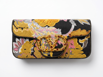 Valentino Garavani Crystal VLogo Floral Embroidered Shoulder Bag ✨🌺