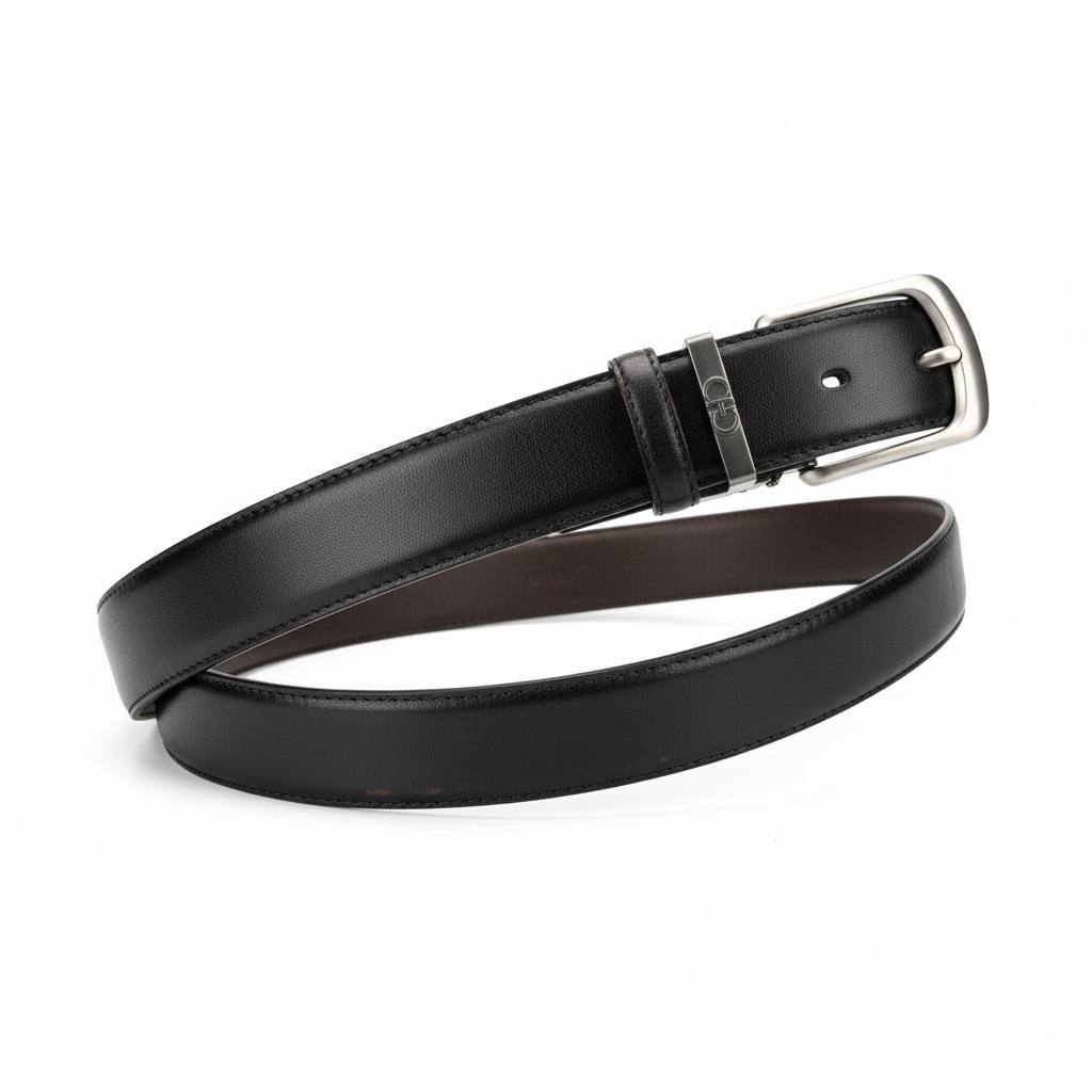 Salvatore Ferragamo Reversible Leather Belt 115cm – Classic Silver Buckle ✨