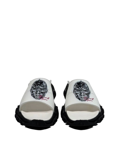 Balenciaga Graphic Slide Sandals – Black & White Edition 🖤🤍🔥