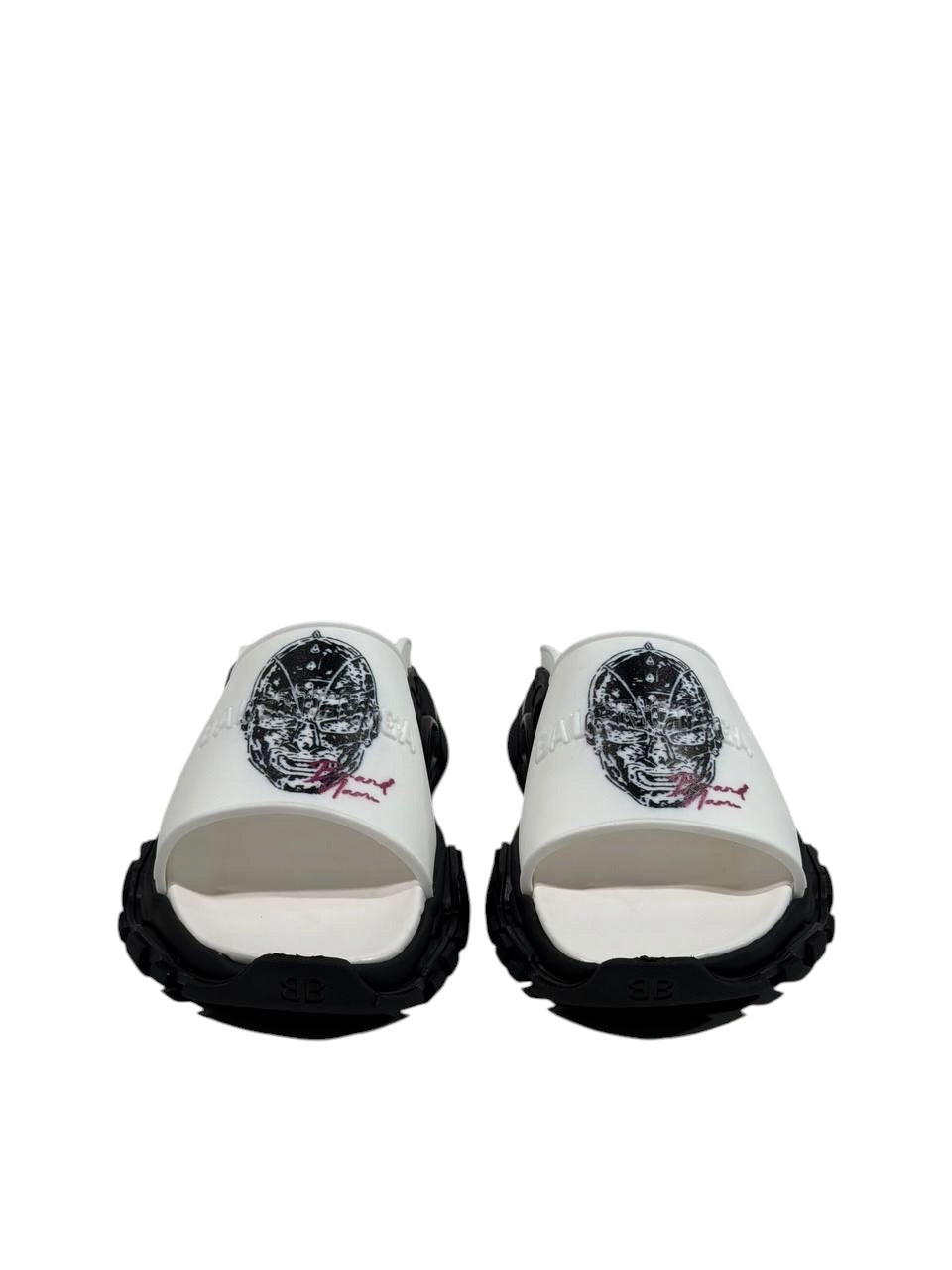 Balenciaga Graphic Slide Sandals – Black & White Edition 🖤🤍🔥