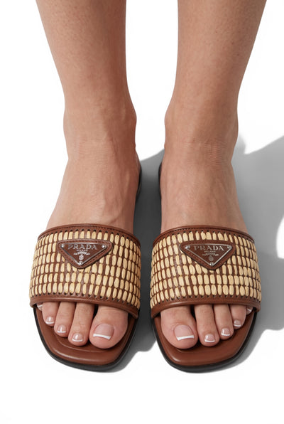 PRADA Raffia Slide Sandals 🤎✨ | Summer Luxury Essential