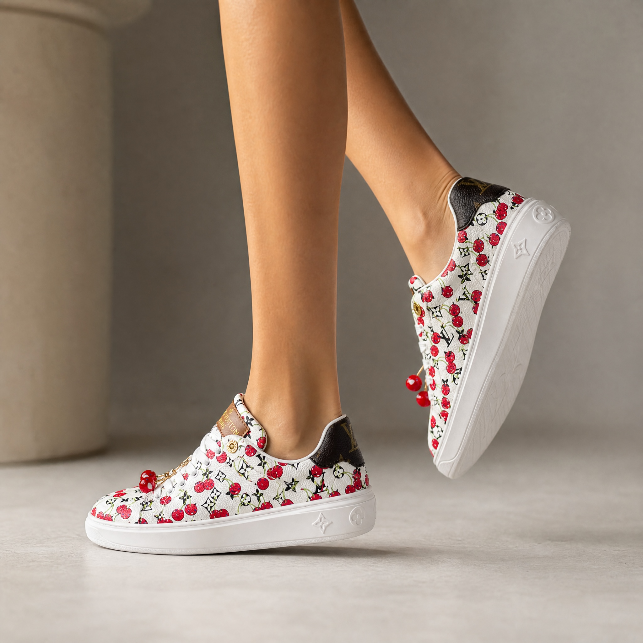 Louis Vuitton Cherry Blossom Monogram Platform Sneakers 🍒🤍