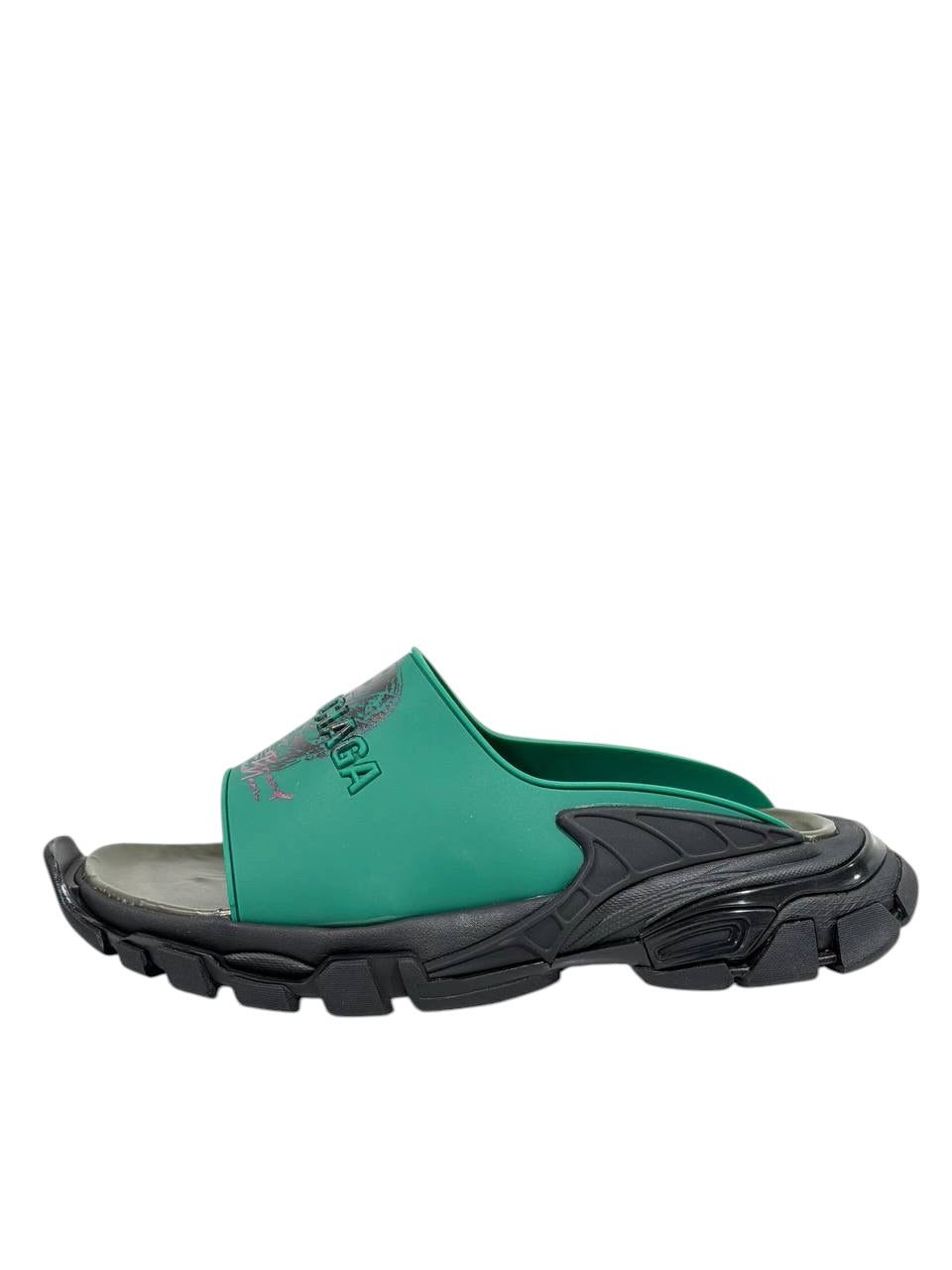Balenciaga Graphic Slide Sandals – Green & Black Edition 💚🔥