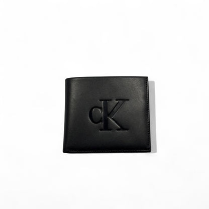 Calvin Klein Black Leather Wallet – Embossed Logo Edition 🖤🪙