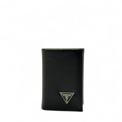 GUESS Black Trifold Wallet – Triangle Logo Edition 🖤🔺