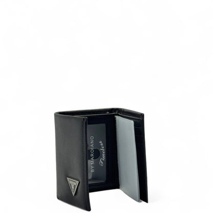 GUESS Black Trifold Wallet – Triangle Logo Edition 🖤🔺
