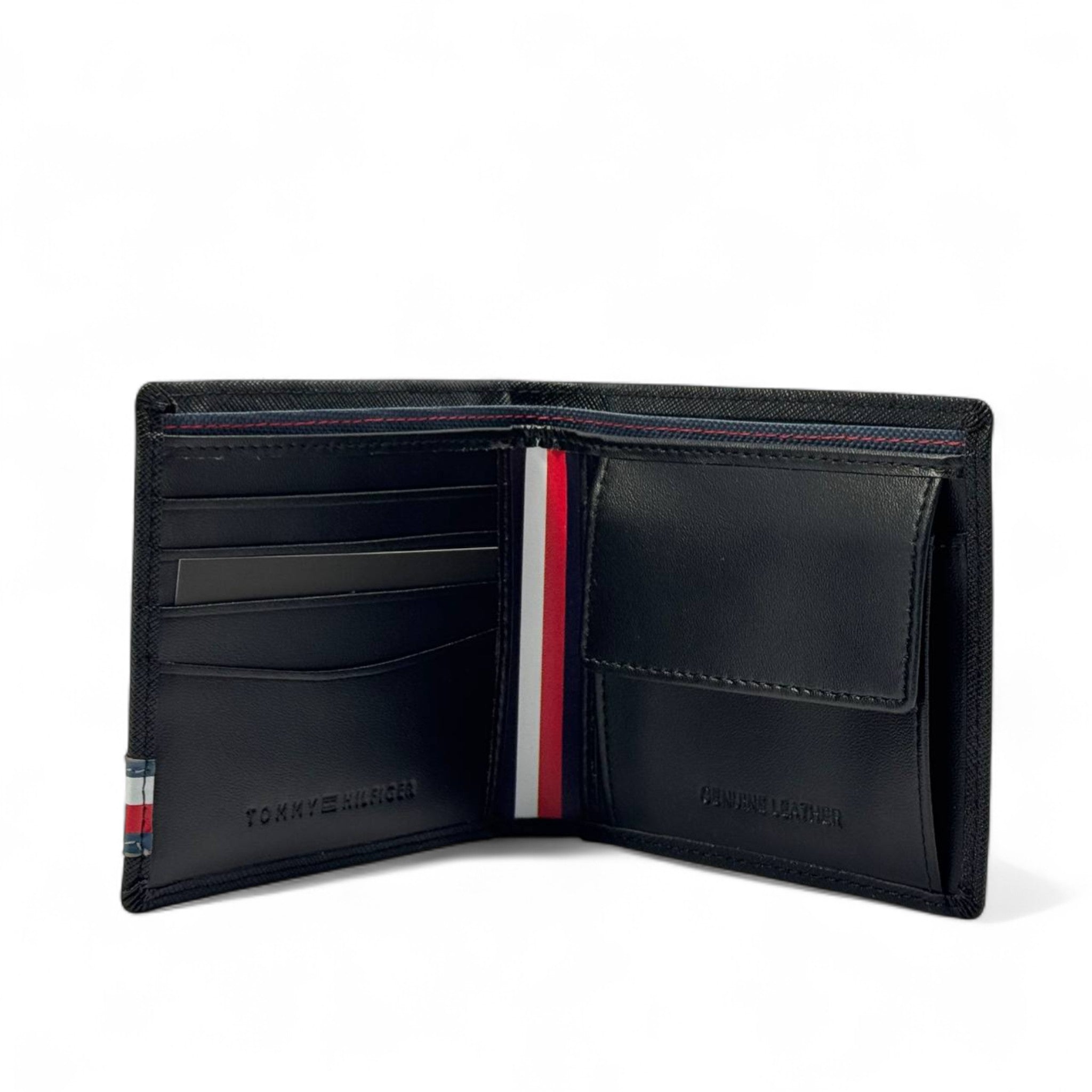 Tommy Hilfiger Black Wallet – Signature Patch Edition 🖤🧵🇺🇸