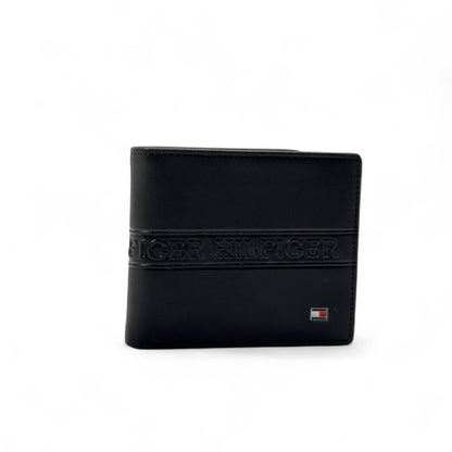 Tommy Hilfiger Black Leather Wallet – Embossed Signature Edition 🖤✨