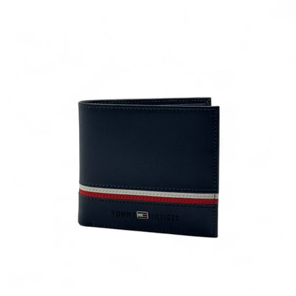 Tommy Hilfiger Navy Leather Wallet – Signature Stripe Edition 🇺🇸💼