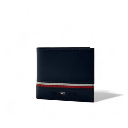 Tommy Hilfiger Navy Leather Wallet – Signature Stripe Edition 🇺🇸💼