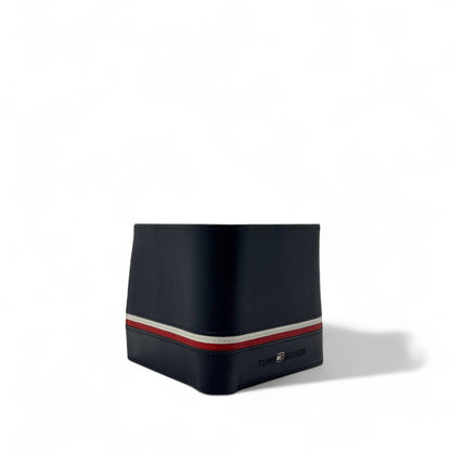 Tommy Hilfiger Navy Leather Wallet – Signature Stripe Edition 🇺🇸💼