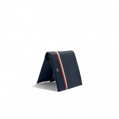 Tommy Hilfiger Navy Leather Wallet – Signature Stripe Edition 🇺🇸💼