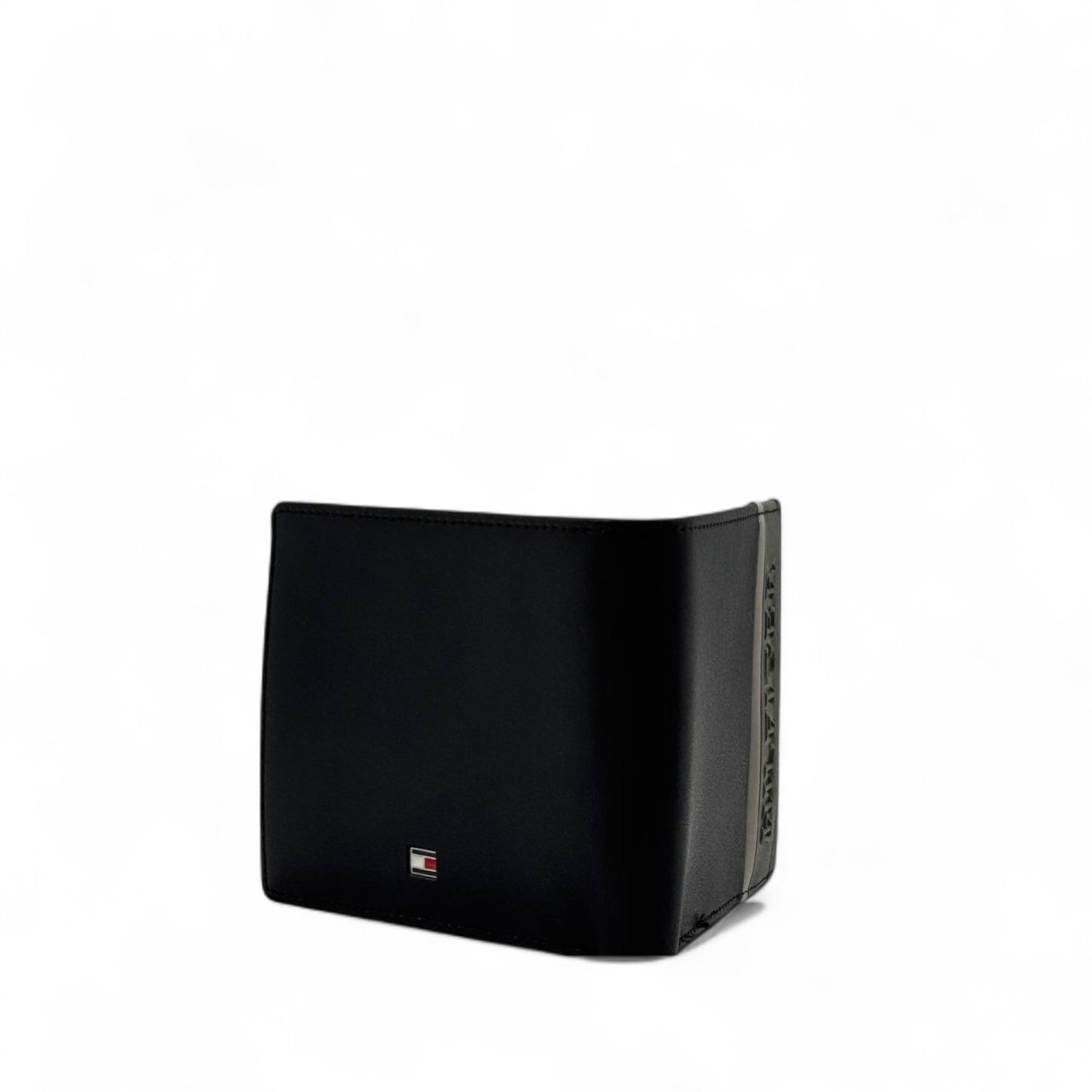 Tommy Hilfiger Black Leather Wallet with Grey Logo Strip 🖤🪙