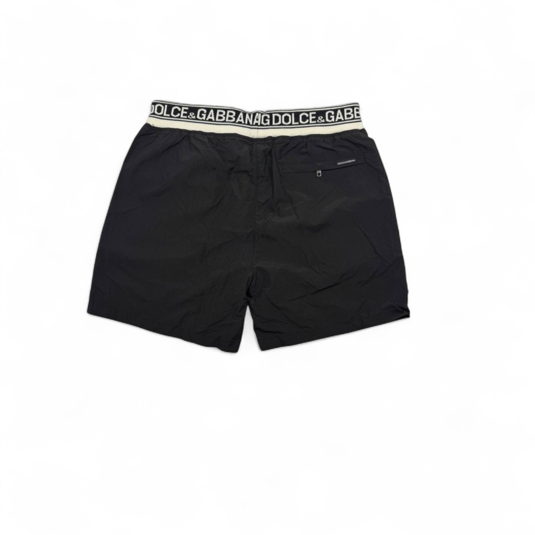 Dolce & Gabbana King Cartoon Black Swim Shorts – Iconic Designer Edition