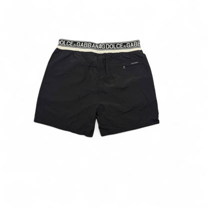 Dolce & Gabbana King Cartoon Black Swim Shorts – Iconic Designer Edition