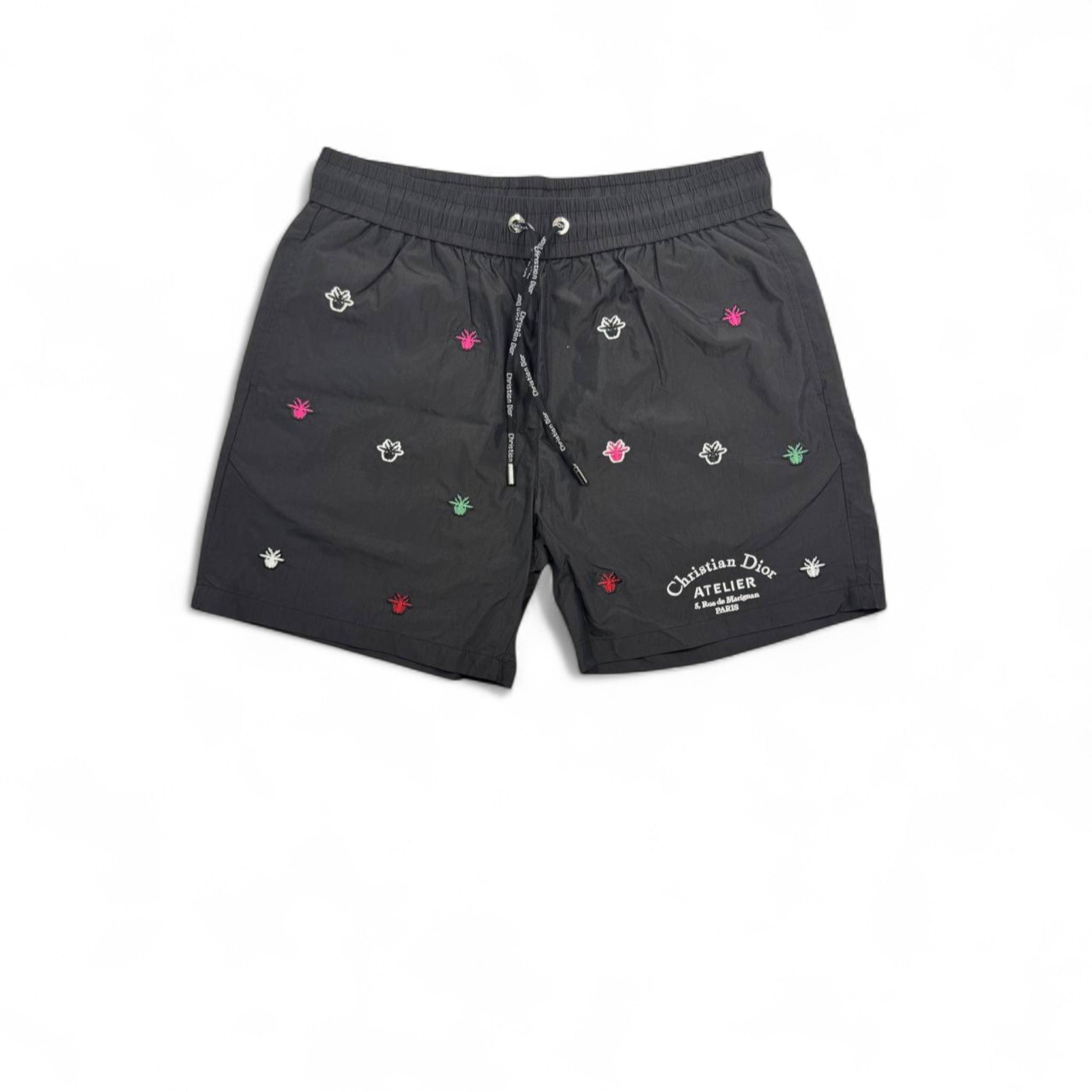 Christian Dior Atelier Black Swim Shorts – Embroidered Luxury Edition