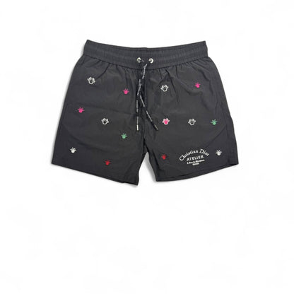 Christian Dior Atelier Black Swim Shorts – Embroidered Luxury Edition