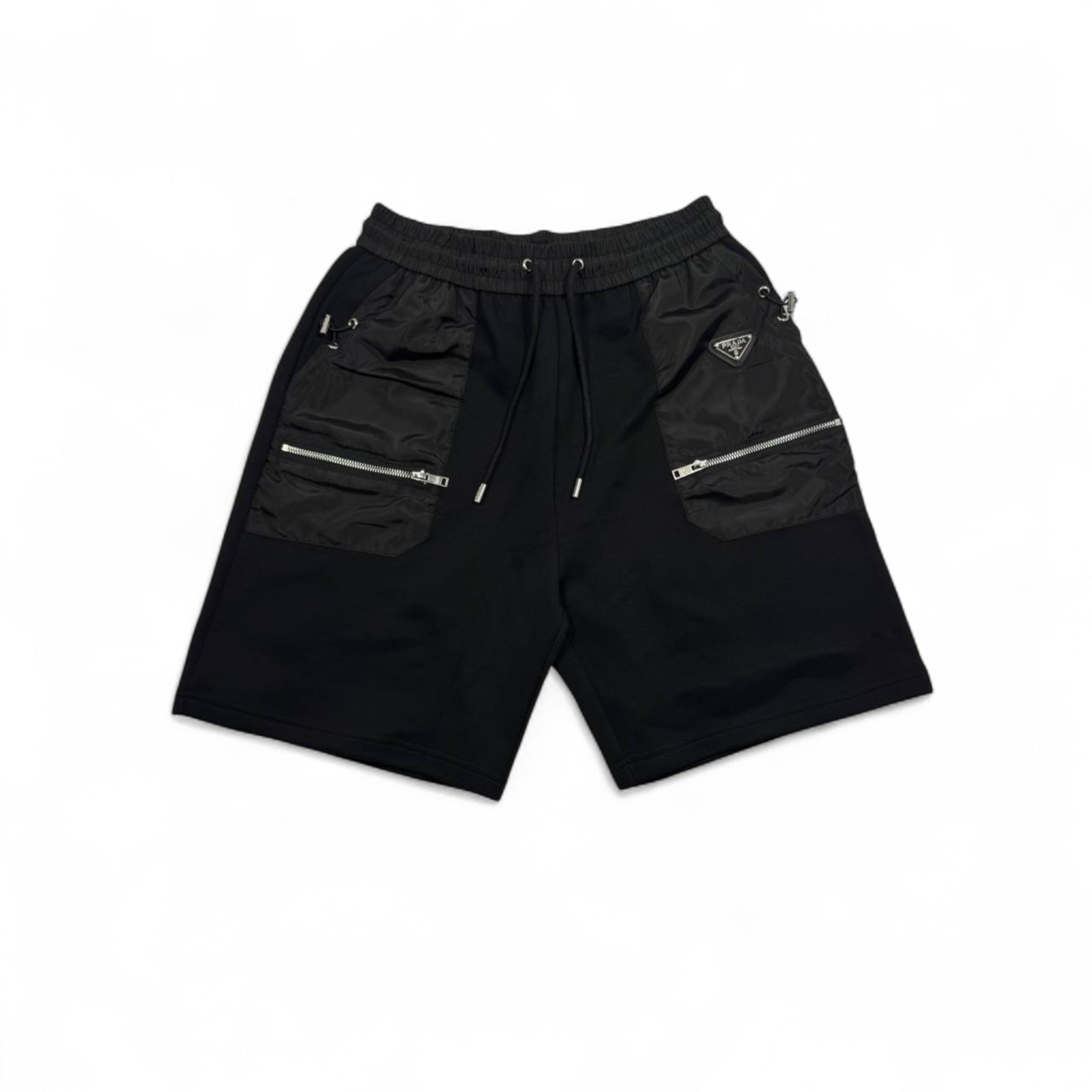 Prada Black Nylon Utility Shorts – Luxury Techwear Edition