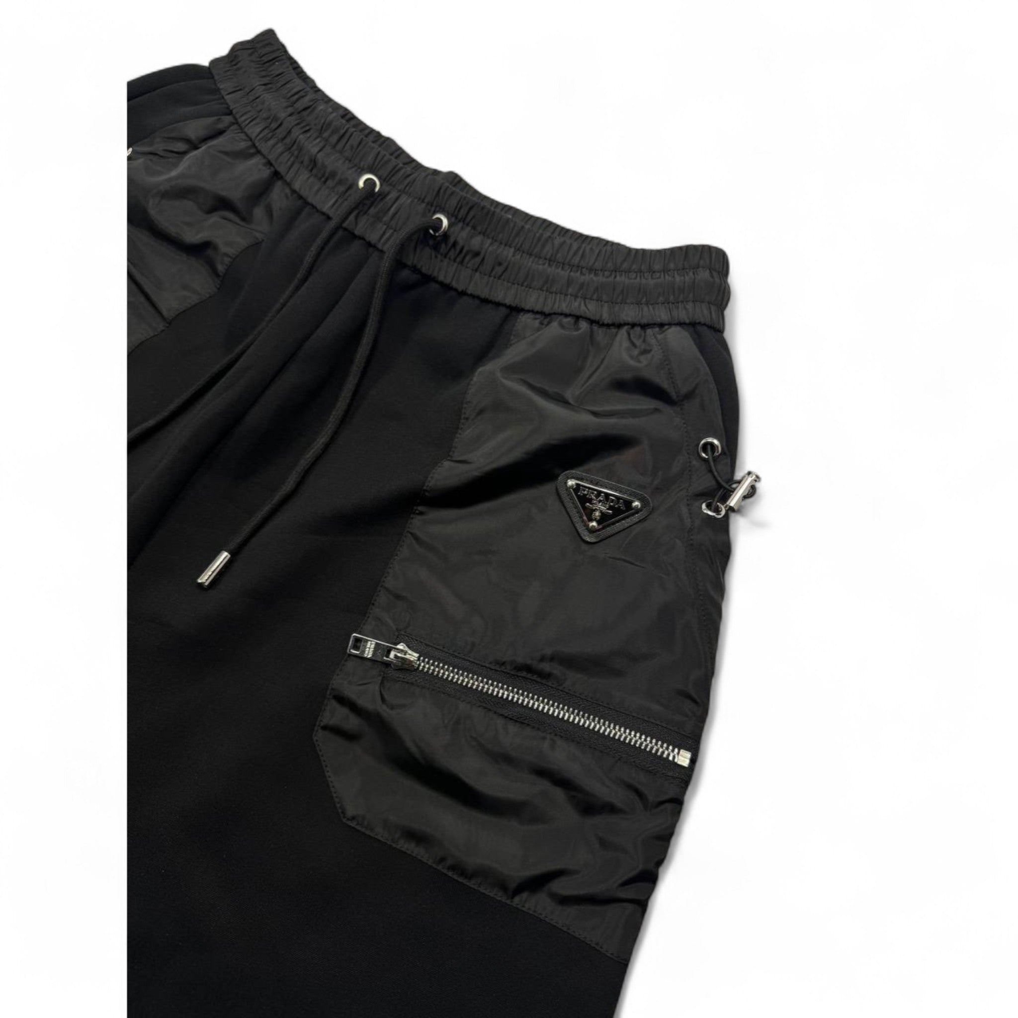 Prada Black Nylon Utility Shorts – Luxury Techwear Edition